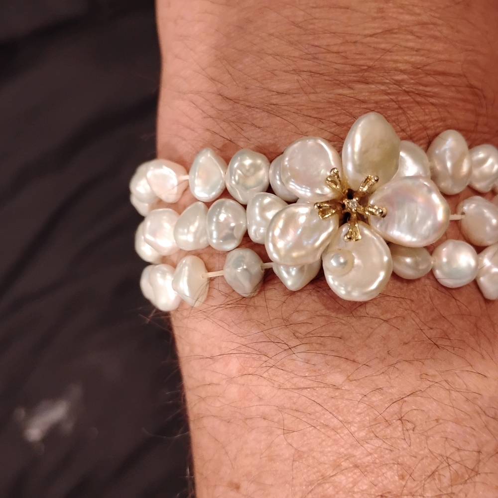 Real FreshwaterPearl Flower Bracelet